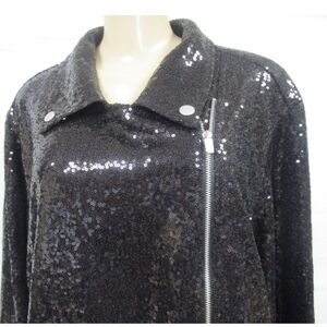 Black Sequin Moto Jacket